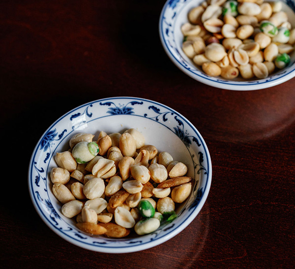 Peanuts and wasabi peas